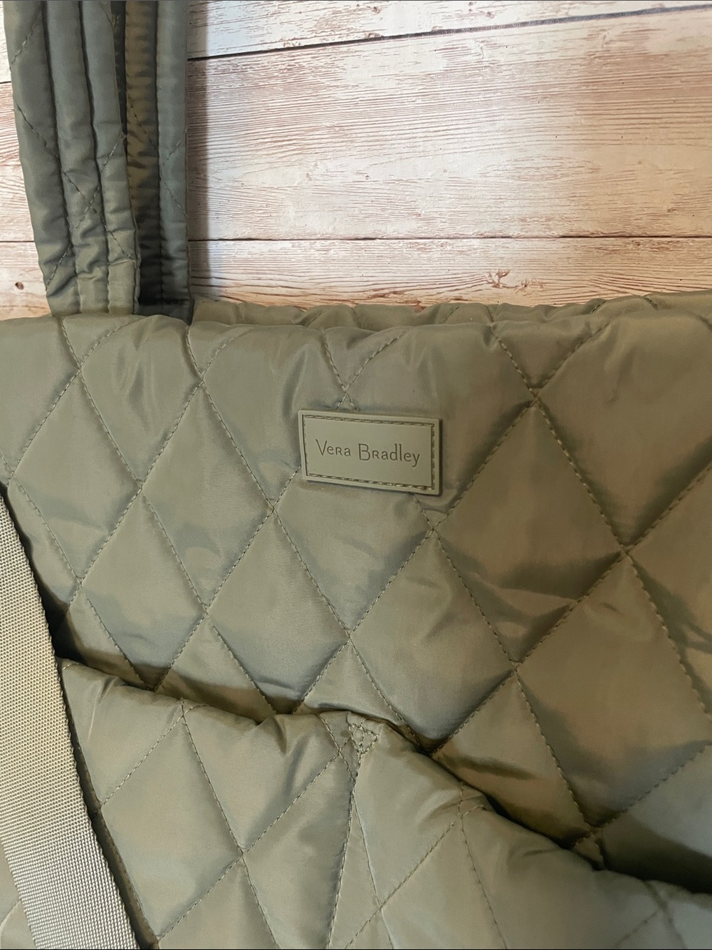 Vera Bradley Olive Green Women's Travel Tote with Detachable Shoulder Strap - Picture 2 of 9